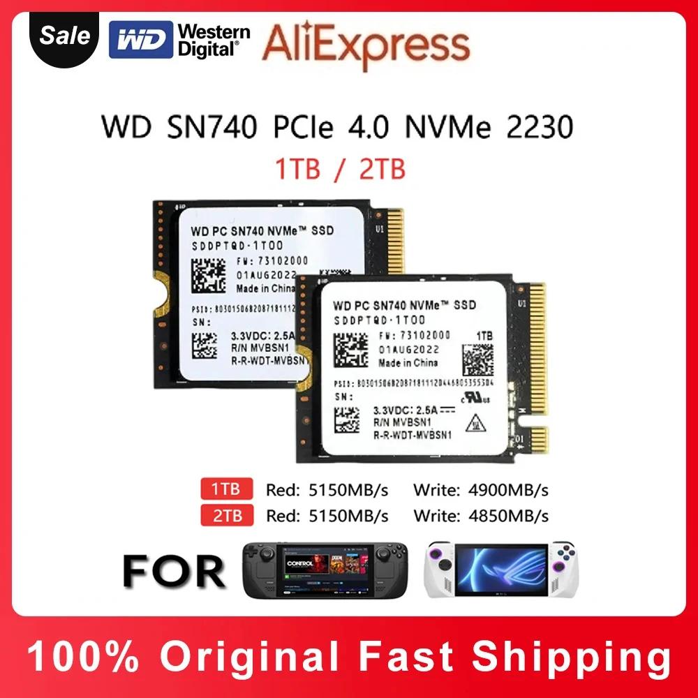    SSD, º PC ũž α ٸ, WD SN740, 2TB, 1TB, M.2 2230 NVMe PCIe 4.0x4  б 5150 Mb/s